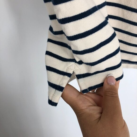 J.Crew Men's Black & off white (cream) Deck-striped polo size L - Picture 10 of 16
